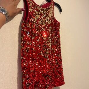 Sequin red gold dress Taylor Swift style, size 8 kids!